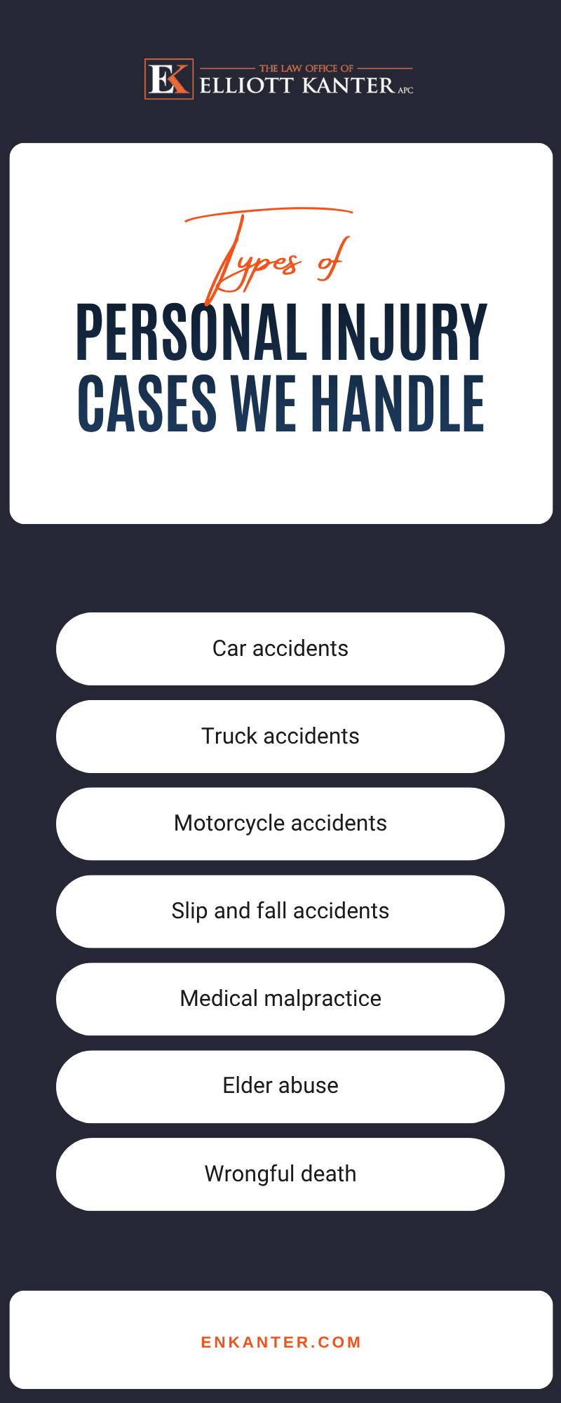 Personal Injury Cases We Handle Infographic